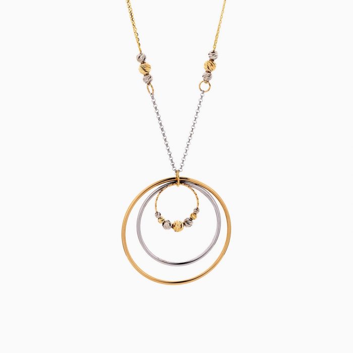 گردنبند طلا 18 عیار زنانه زنجیری مدل حلقه و گوی کد NL0287