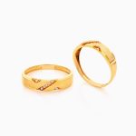 حلقه ست طلا 18 عیار با نگین اتمی مدل رینگ طرح دار کد RG0412