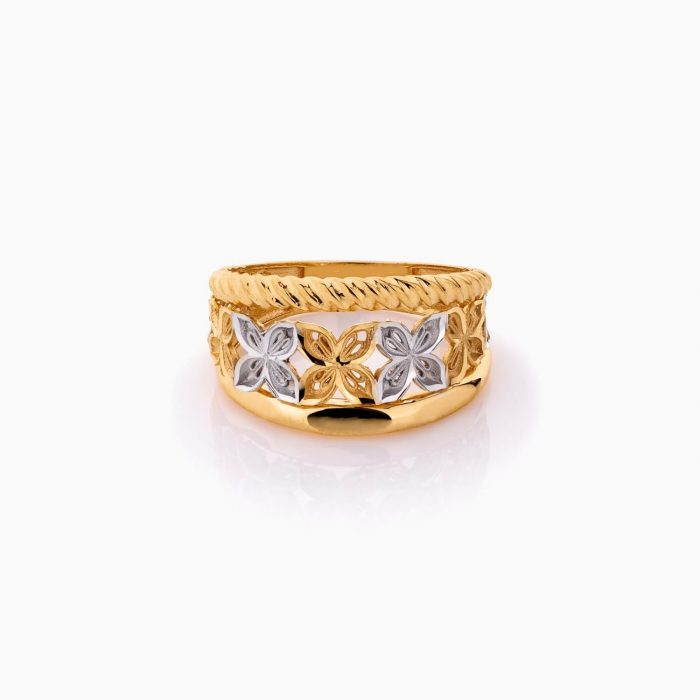 انگشتر طلا 18 عیار زنانه مدل گل زنبق کد RG0458