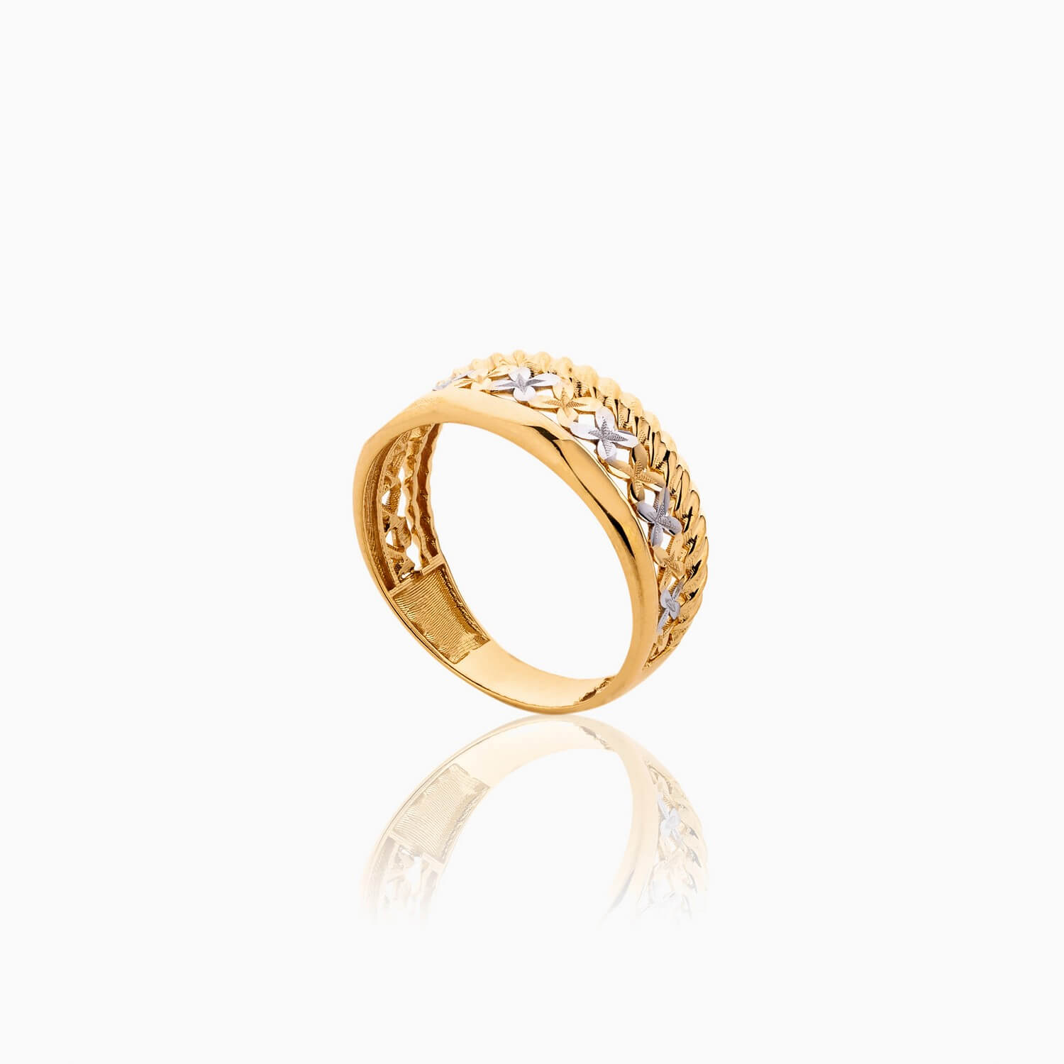 انگشتر طلا 18 عیار زنانه مدل گل شبدر کد RG0463