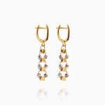 سرویس طلا 18 عیار زنانه زنجیری مدل گوی و مکعب با آویز کد ST0120