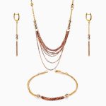 سرویس طلا 18 عیار زنانه اسپورت مدل ریسه زنجیری کد ST0133