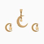 نیم ست طلا 18 عیار زنانه فانتزی مدل ماه و ستاره کد ST0156