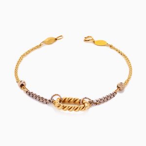 دستبند طلا 18 عیار زنانه زنجیری مدل حلقه یورمن کد BL0426