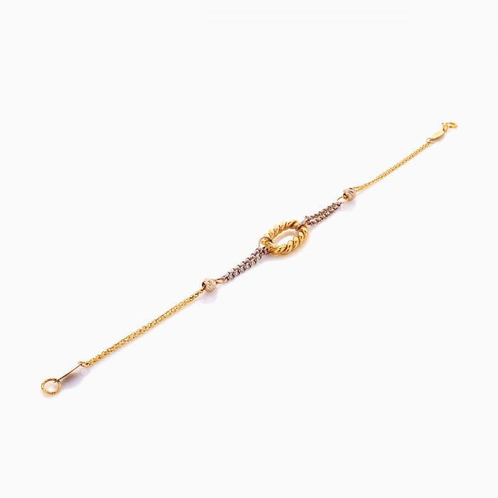 دستبند طلا 18 عیار زنانه زنجیری مدل حلقه یورمن کد BL0426