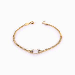 دستبند طلا 18 عیار زنانه زنجیری مدل حلقه و گوی کد BL0427