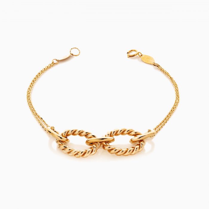 دستبند طلا 18 عیار زنانه زنجیری طرح یورمن کد BL0432