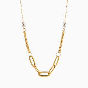 گردنبند طلا 18 عیار زنانه اسپورت مدل حلقه و زنجیر کد NL0306