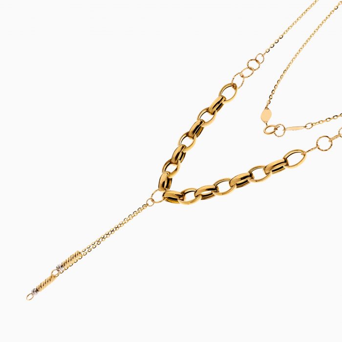 گردنبند طلا 18 عیار زنانه اسپورت مدل زنجیر با آویز کد NL0310
