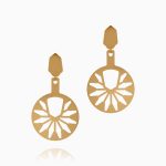 گوشواره طلا 18 عیار زنانه مدل آویز طرح دار کد ER0328