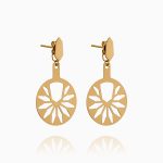 گوشواره طلا 18 عیار زنانه مدل آویز طرح دار کد ER0328
